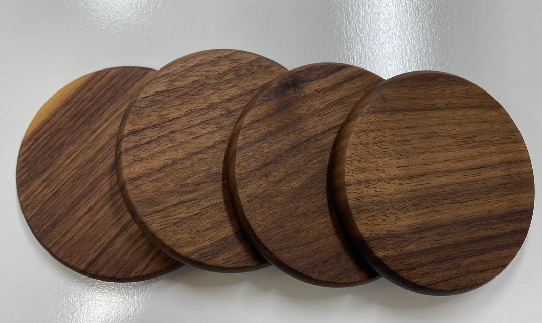 Walnut Coasters (round or square ) set of 4