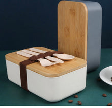 Load image into Gallery viewer, Bento Box w/ Bamboo Lid &amp; Utensils
