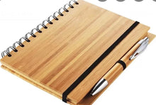 Load image into Gallery viewer, Bamboo Notebook w/pen (lined or unlined pages)
